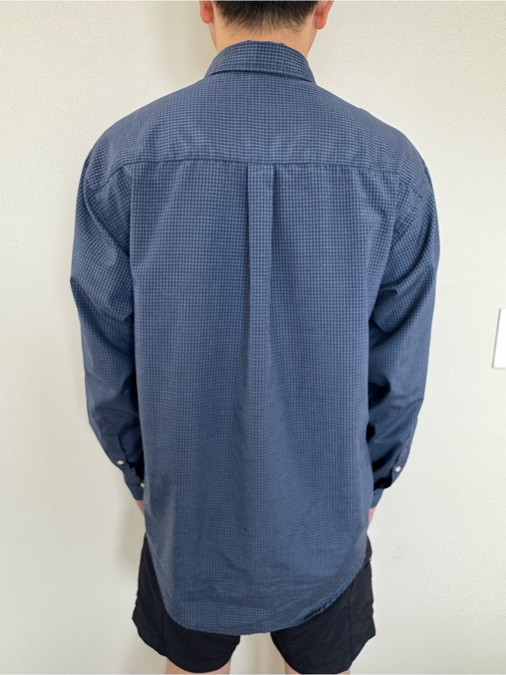 Puritan Navy Blue Micro-Check Button-Down Shirt